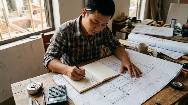Bước chuẩn bị: Cách tính vật tư điện nước và lập danh sách chi tiết